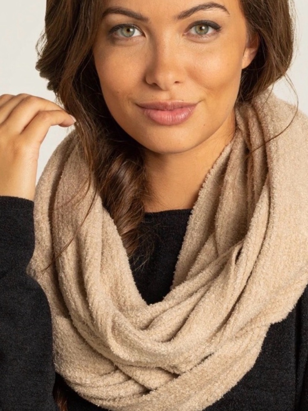 Barefoot Dreams Infinity Scarf tan